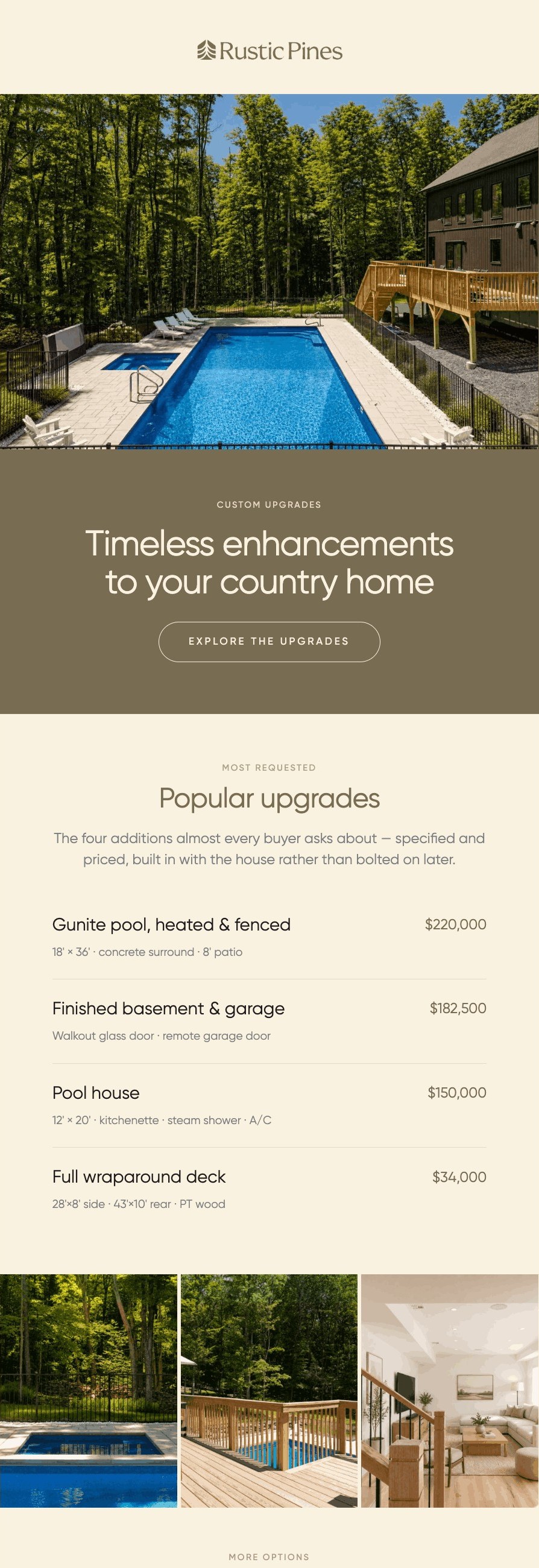 Rustic Pines — email